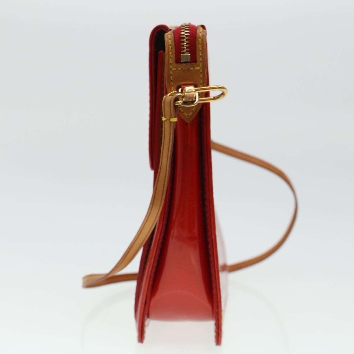 LOUIS VUITTON Monogram Vernis Motto Accessory Pouch Red M91137 LV 44602