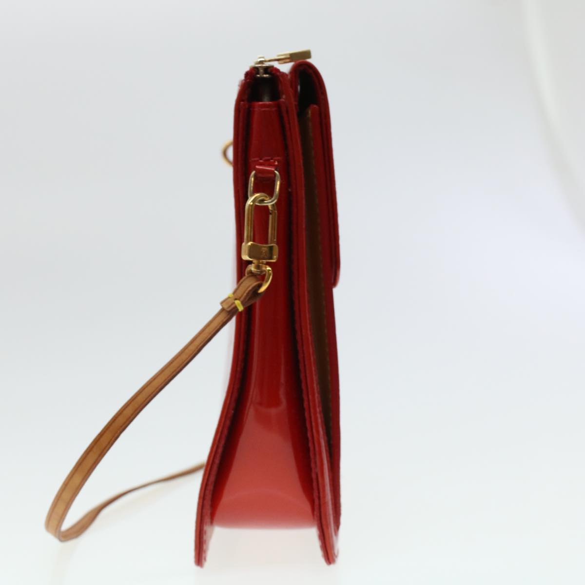 LOUIS VUITTON Monogram Vernis Motto Accessory Pouch Red M91137 LV 44602