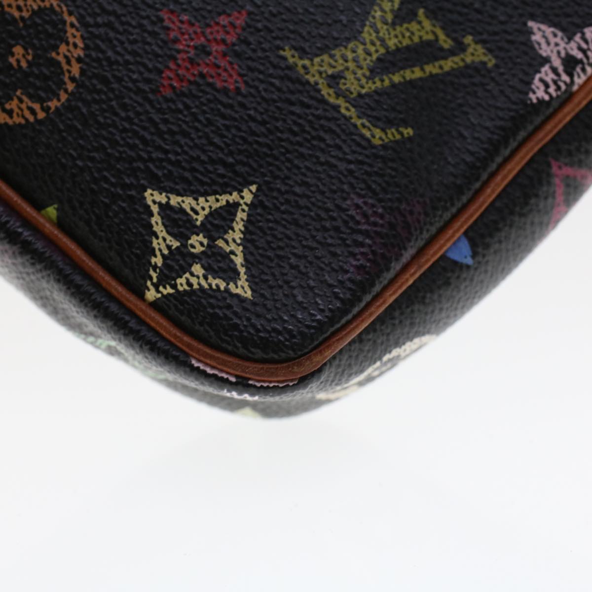 LOUIS VUITTON Multicolor Pochette Accessoires Pouch Black M92648 LV 44608