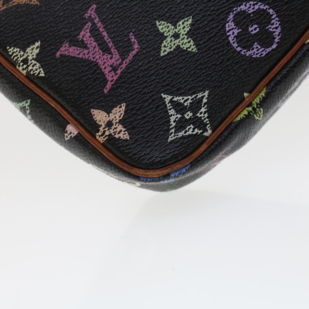 LOUIS VUITTON Multicolor Pochette Accessoires Pouch Black M92648 LV 44608