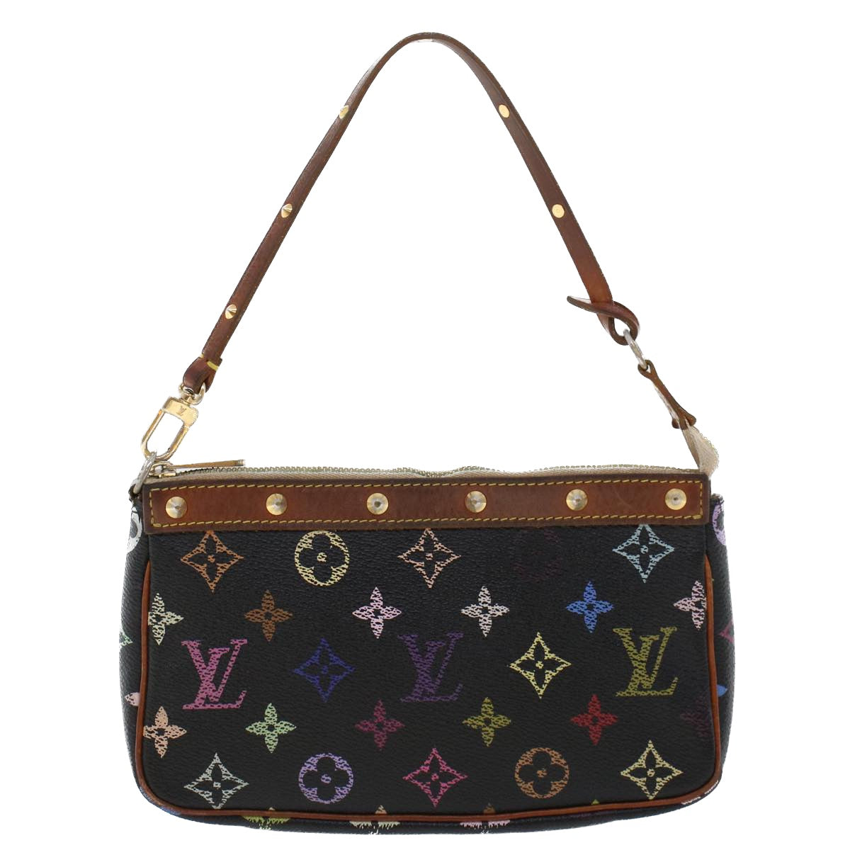 LOUIS VUITTON Multicolor Pochette Accessoires Pouch Black M92648 LV 44608