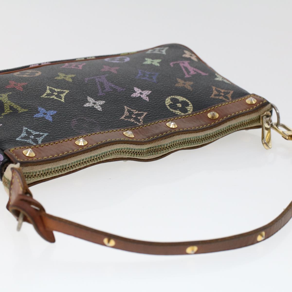 LOUIS VUITTON Multicolor Pochette Accessoires Pouch Black M92648 LV 44608