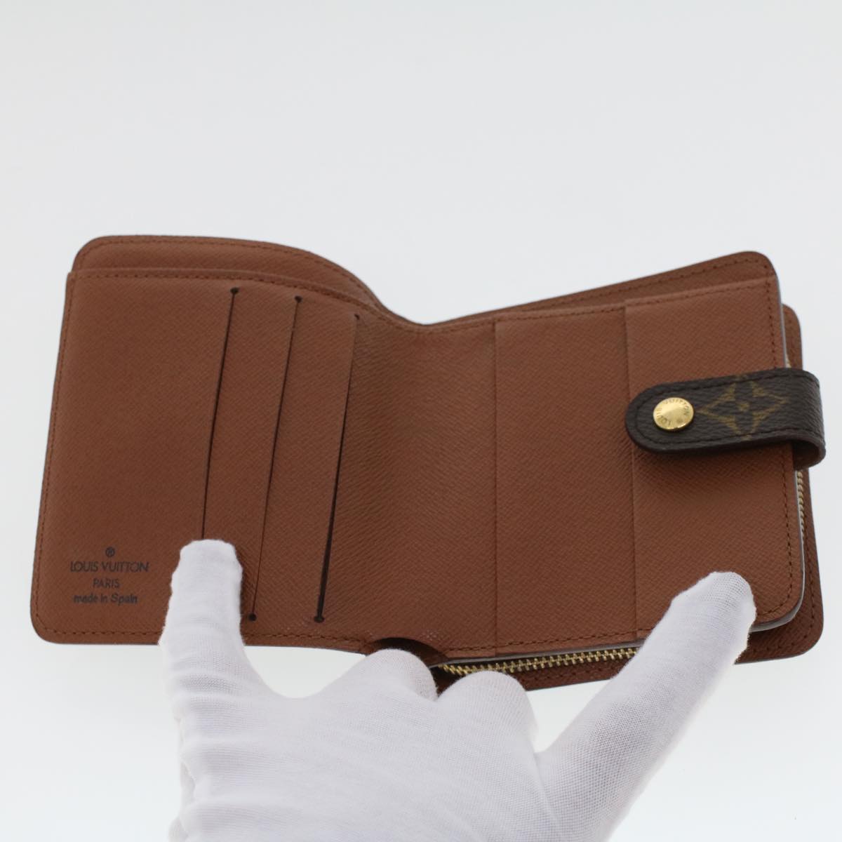 LOUIS VUITTON Monogram Compact Zip Wallet M61667 LV 44636
