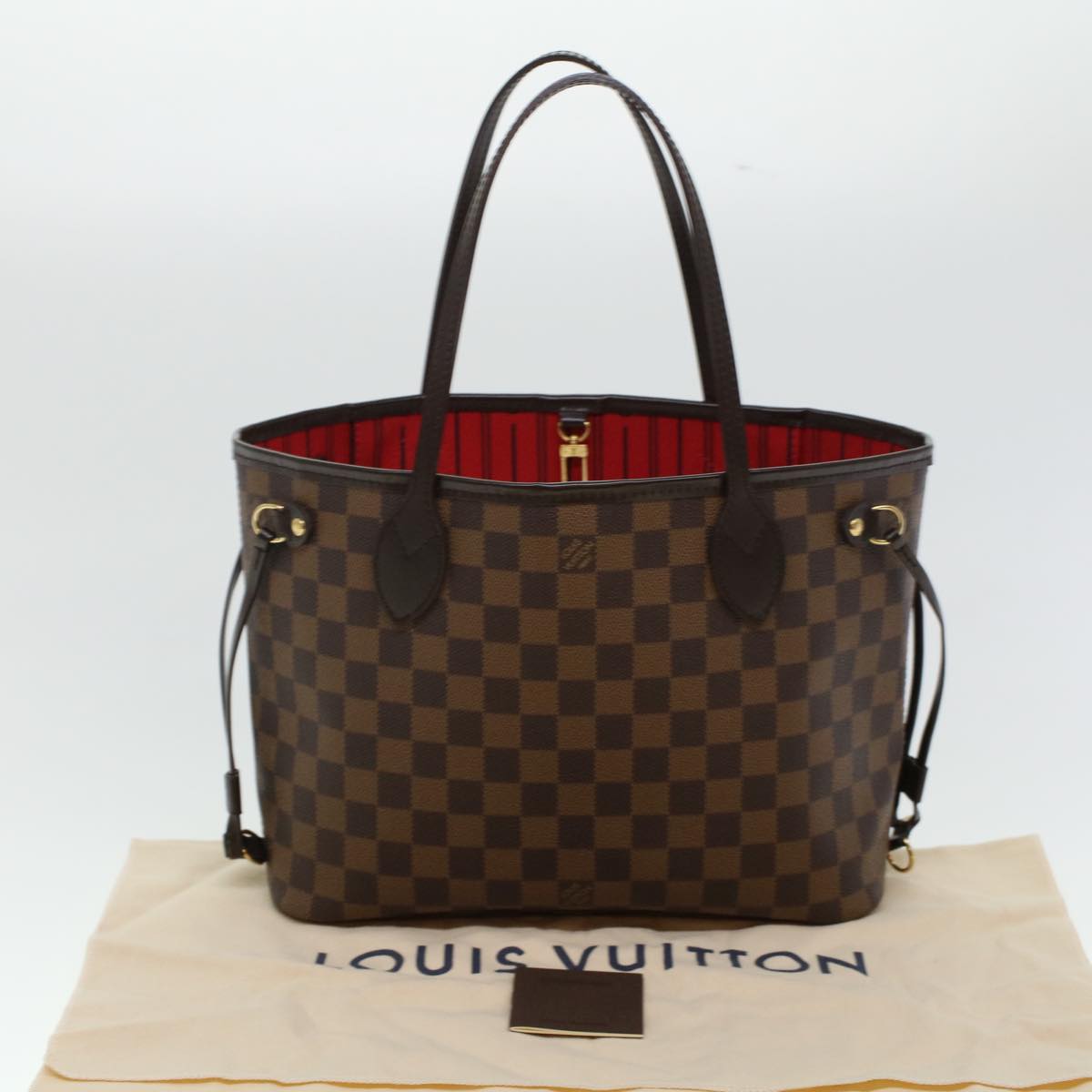 LOUIS VUITTON Damier Ebene Neverfull PM Tote Bag N51109 LV 44698