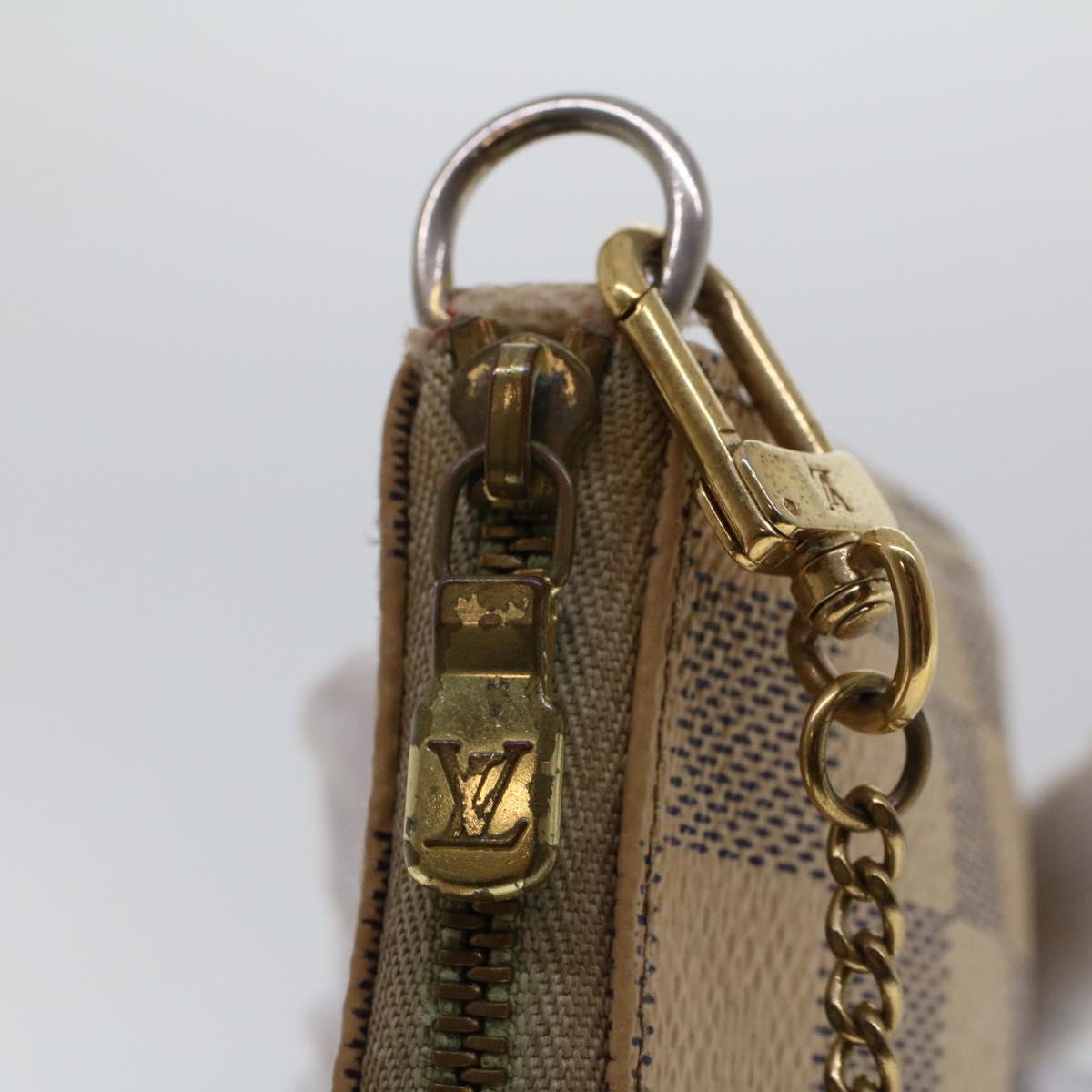 LOUIS VUITTON Damier Azur Mini Pochette Accessoires Pouch N58010 LV 44728