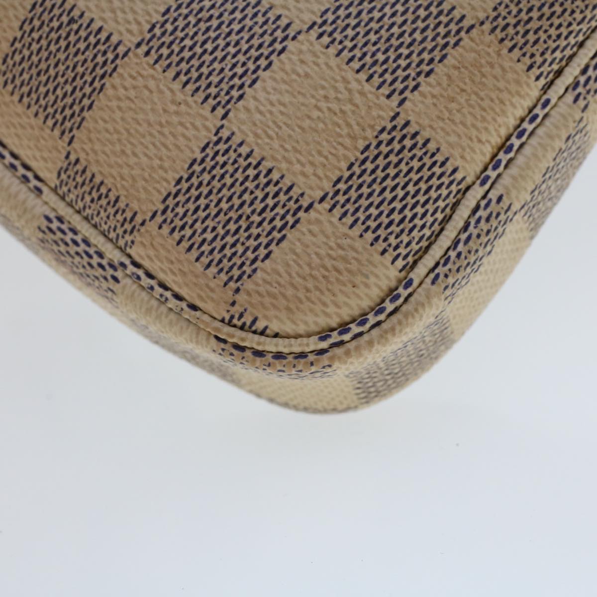 LOUIS VUITTON Damier Azur Mini Pochette Accessoires Pouch N58010 LV 44728
