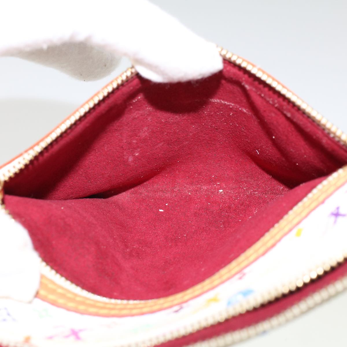 LOUIS VUITTON Monogram Multicolor Pochette GM Pouch White M60027 LV 44740