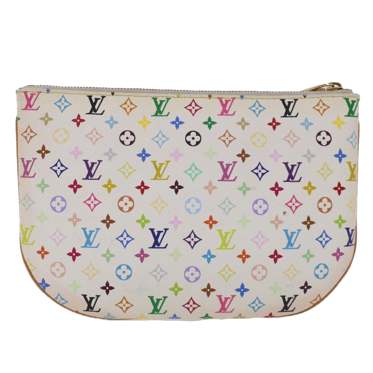 LOUIS VUITTON Monogram Multicolor Pochette GM Pouch White M60027 LV 44740