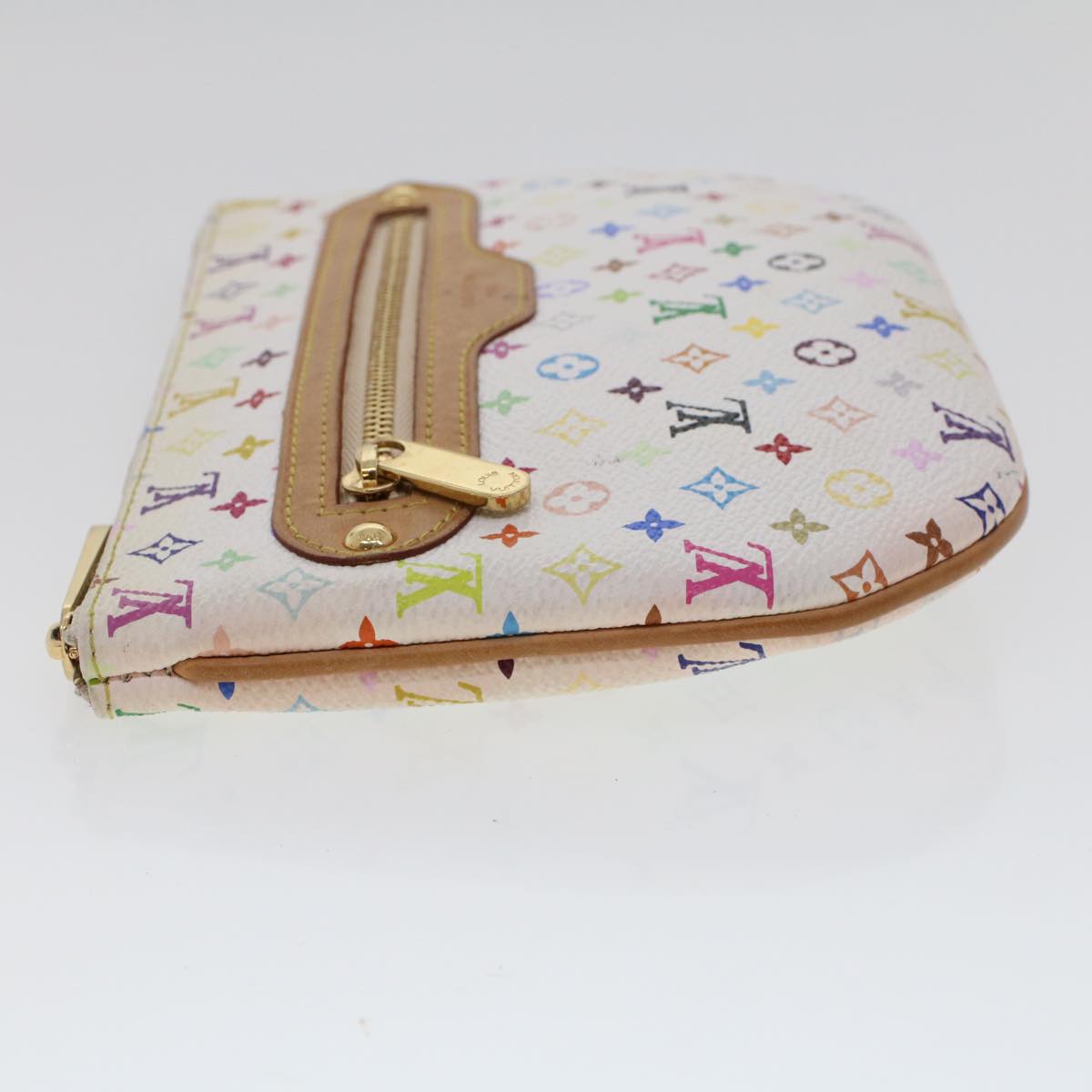 LOUIS VUITTON Monogram Multicolor Pochette GM Pouch White M60027 LV 44740