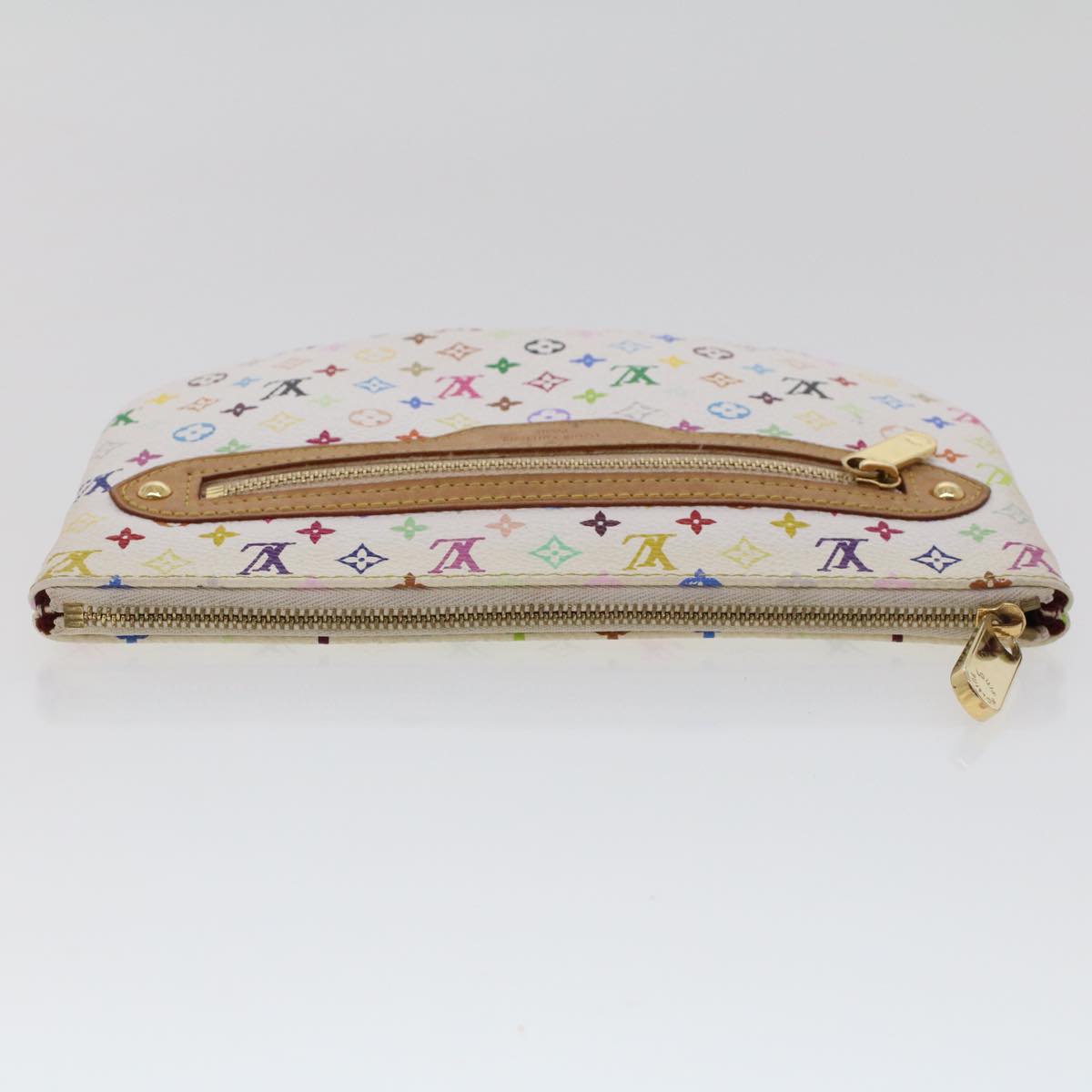 LOUIS VUITTON Monogram Multicolor Pochette GM Pouch White M60027 LV 44740