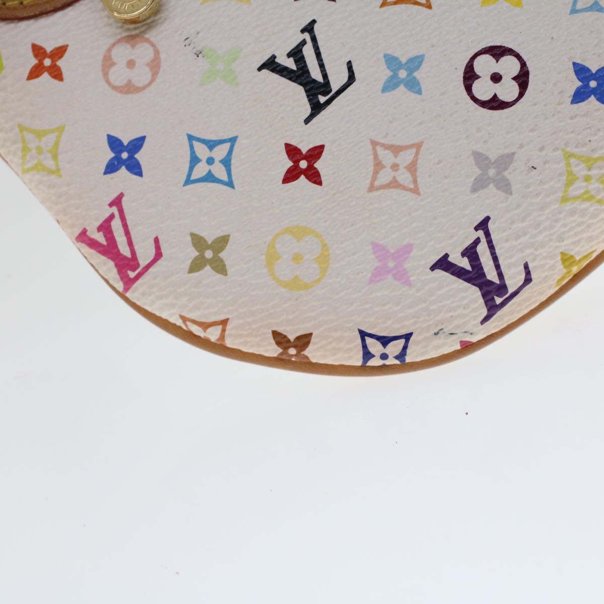 LOUIS VUITTON Monogram Multicolor Pochette GM Pouch White M60027 LV 44740