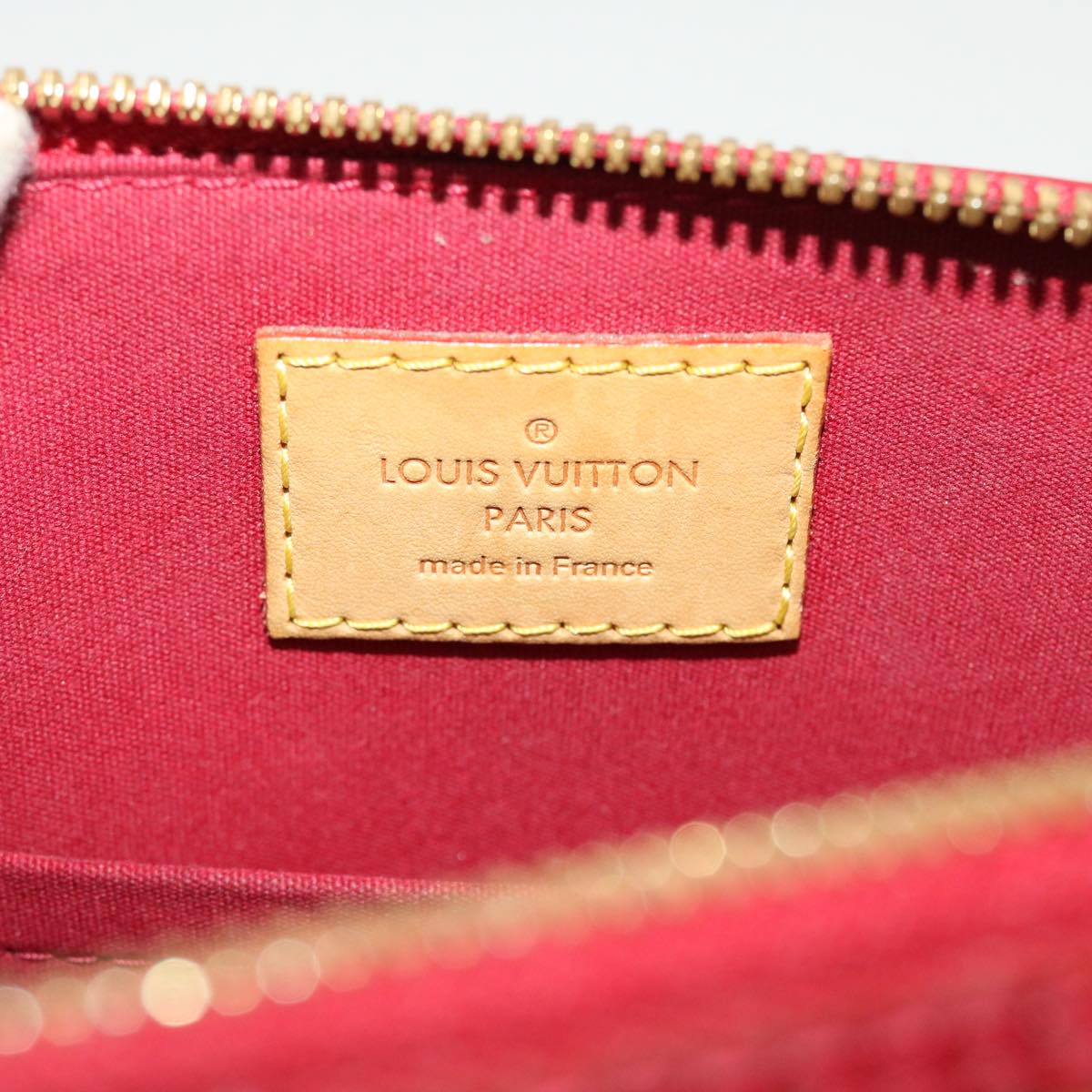 LOUIS VUITTON Vernis Rayure Alma BB Hand Bag Red M915593 LV 44749