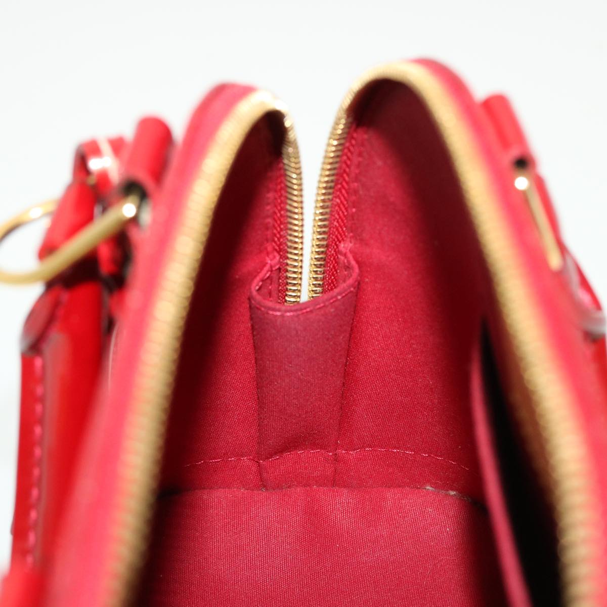 LOUIS VUITTON Vernis Rayure Alma BB Hand Bag Red M915593 LV 44749