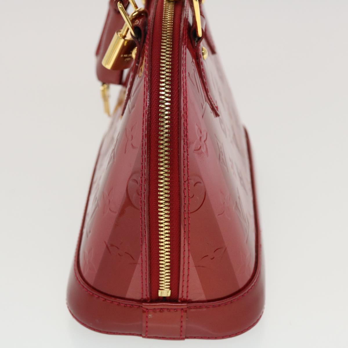 LOUIS VUITTON Vernis Rayure Alma BB Hand Bag Red M915593 LV 44749