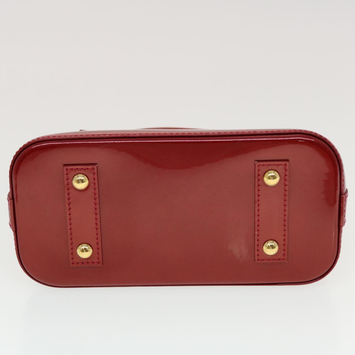 LOUIS VUITTON Vernis Rayure Alma BB Hand Bag Red M915593 LV 44749