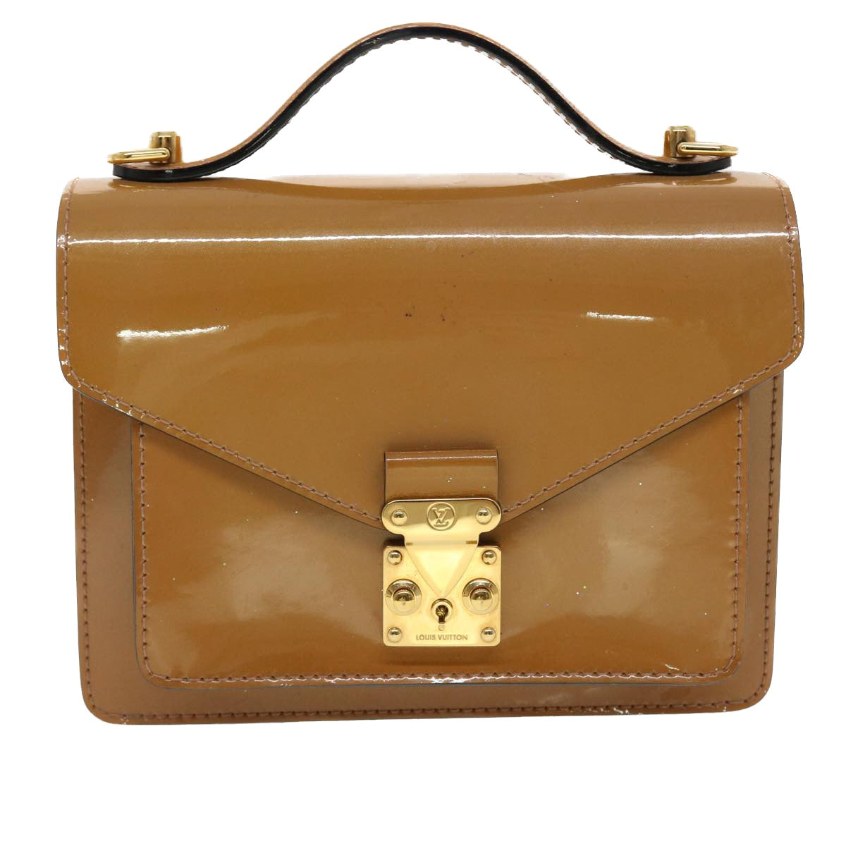 LOUIS VUITTON Vernis Monceau BB Hand Bag 2way Rose Velours M91580 LV 44764