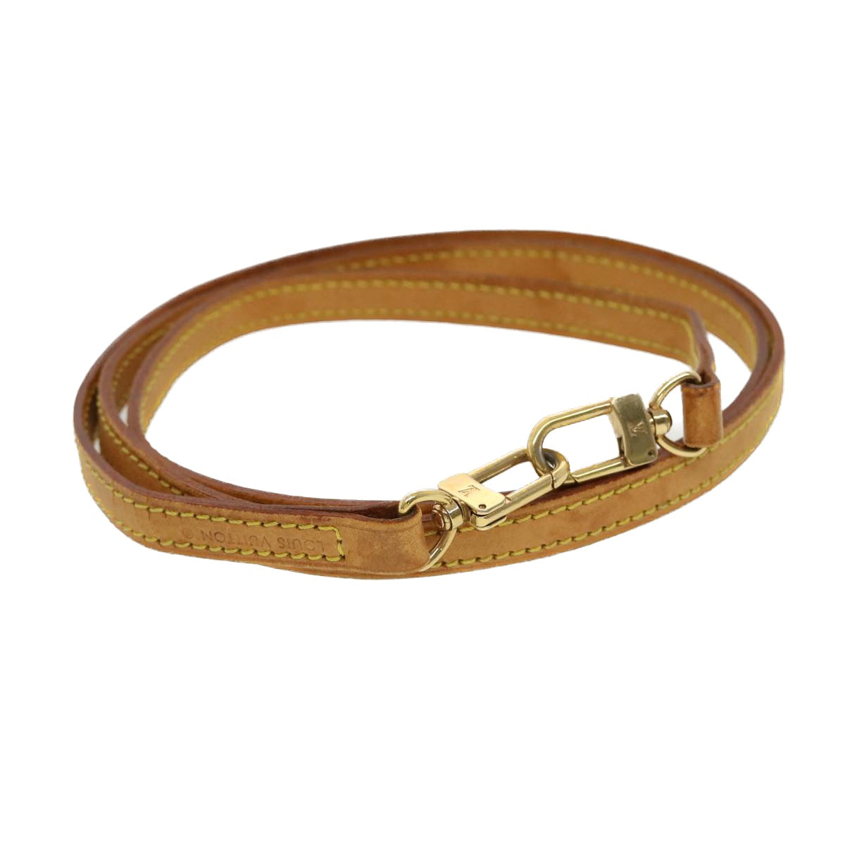 LOUIS VUITTON Shoulder Strap Leather 45.3"" Beige LV 44789