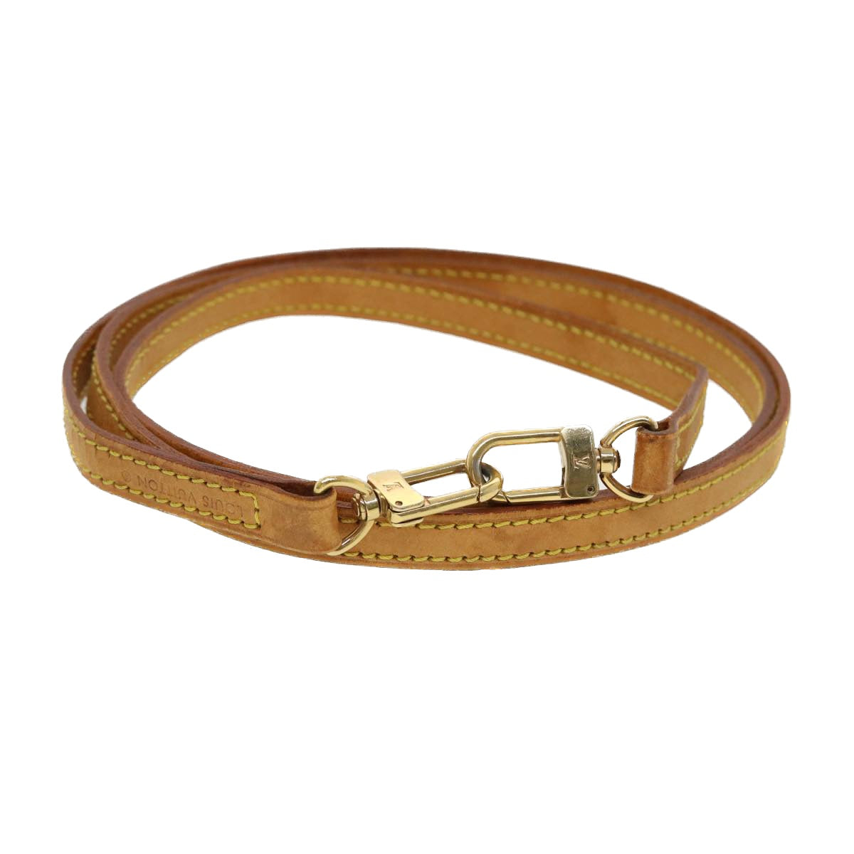LOUIS VUITTON Shoulder Strap Leather 45.3"" Beige LV 44789