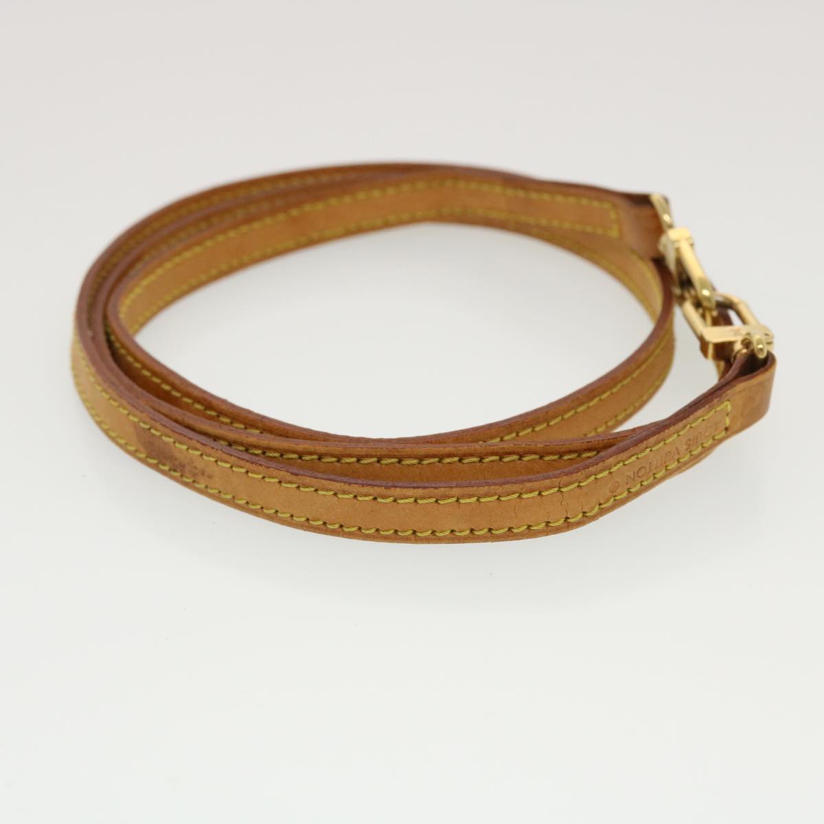 LOUIS VUITTON Shoulder Strap Leather 45.3"" Beige LV 44789