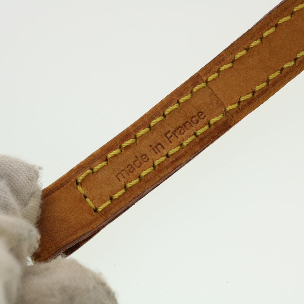LOUIS VUITTON Shoulder Strap Leather 45.3"" Beige LV 44789