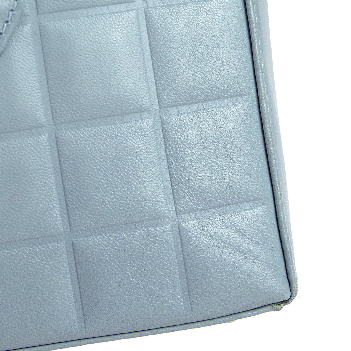 Luxury Chanel * 2001-2003 Light Blue Lambskin Choco Bar Tote Handbag