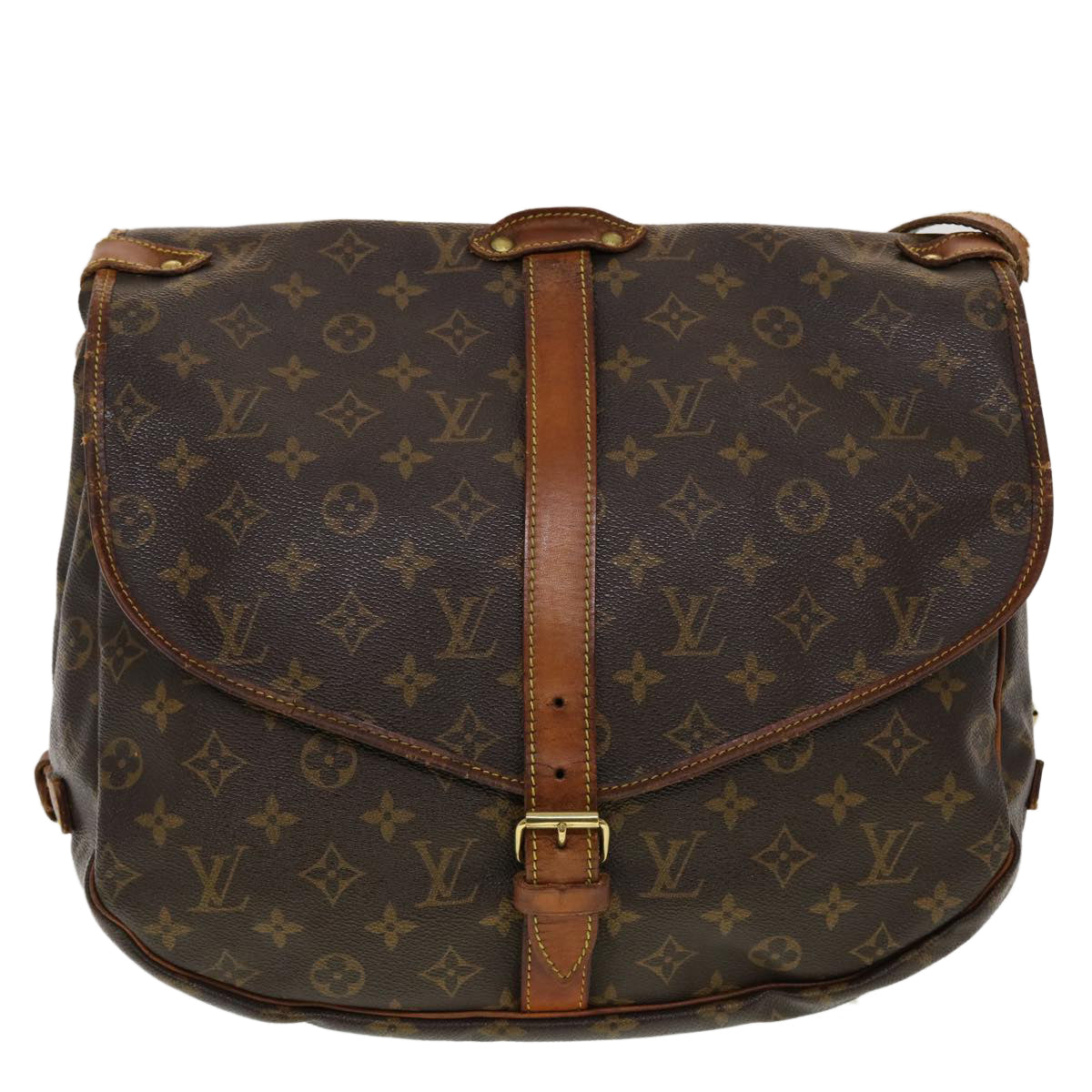 LOUIS VUITTON Monogram Saumur 35 Shoulder Bag M42254 LV 44846