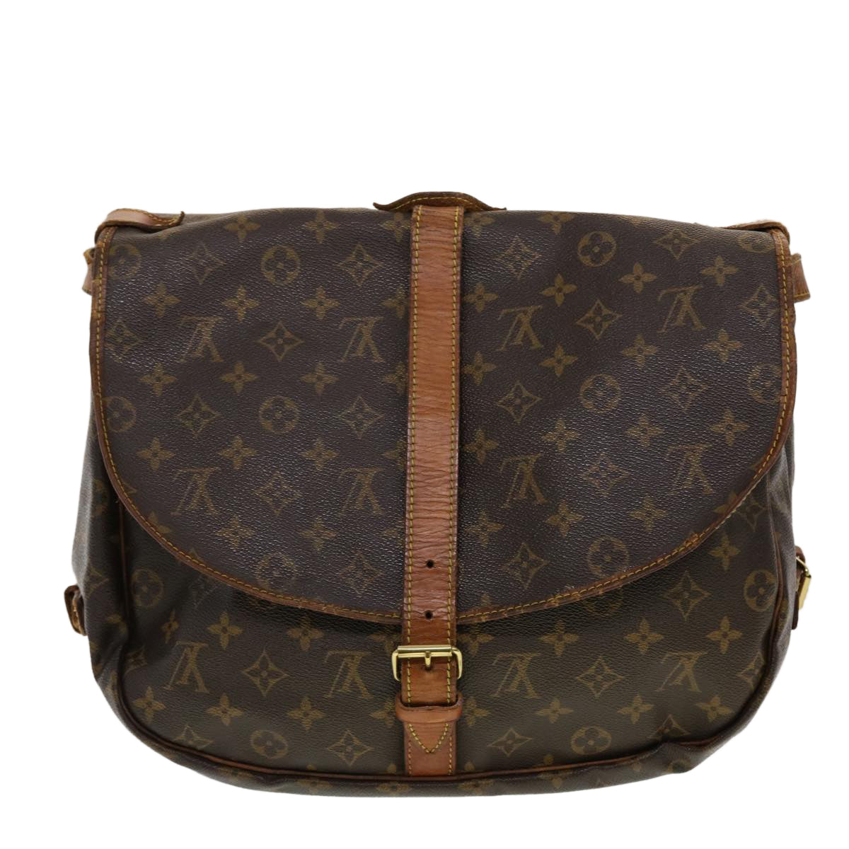 LOUIS VUITTON Monogram Saumur 35 Shoulder Bag M42254 LV 44846