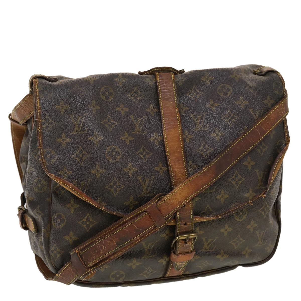LOUIS VUITTON Monogram Saumur 35 Shoulder Bag M42254 LV 44847