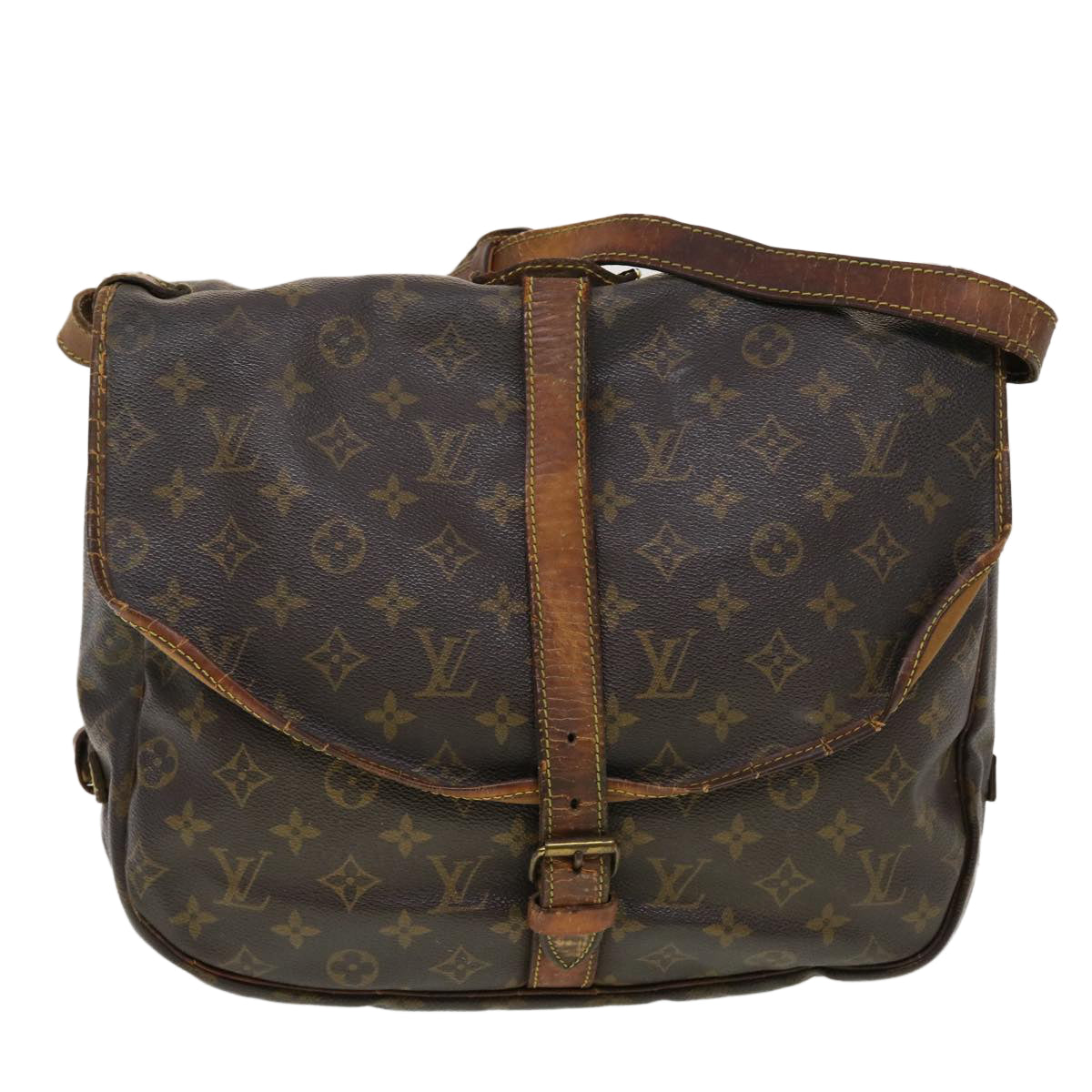 LOUIS VUITTON Monogram Saumur 35 Shoulder Bag M42254 LV 44847