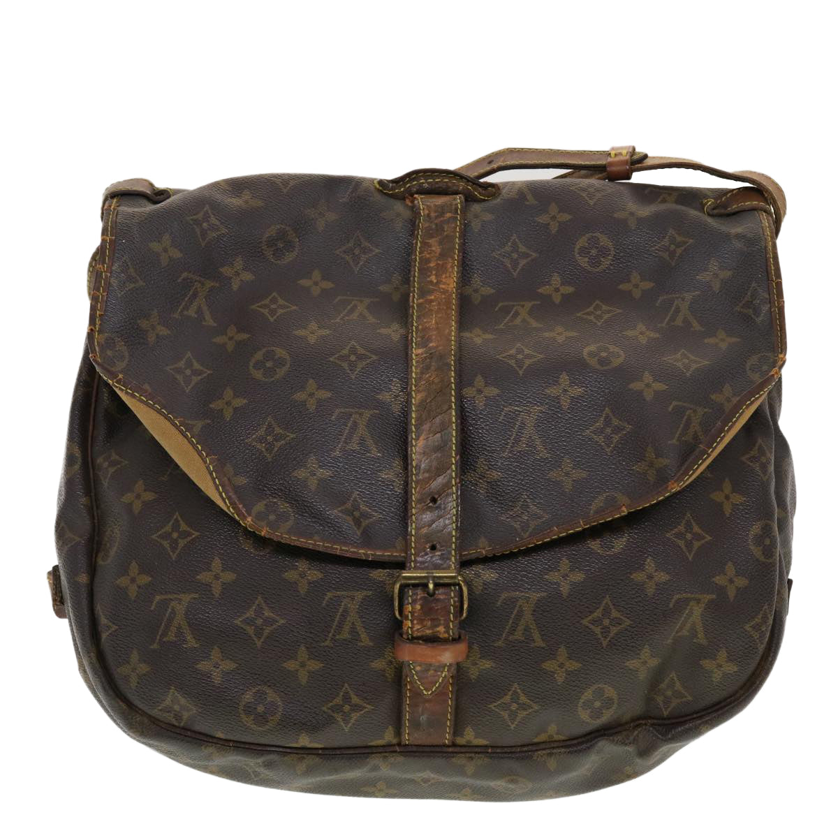LOUIS VUITTON Monogram Saumur 35 Shoulder Bag M42254 LV 44847