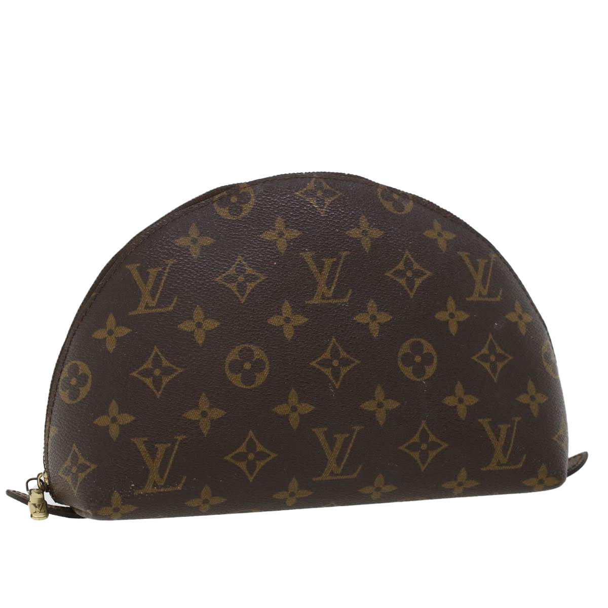 LOUIS VUITTON Monogram Trousse Demi Ronde Cosmetic Pouch M47520 LV 44905