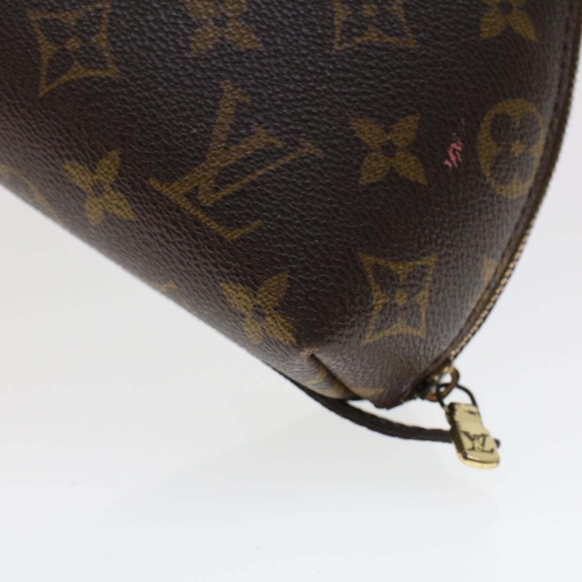 LOUIS VUITTON Monogram Trousse Demi Ronde Cosmetic Pouch M47520 LV 44905