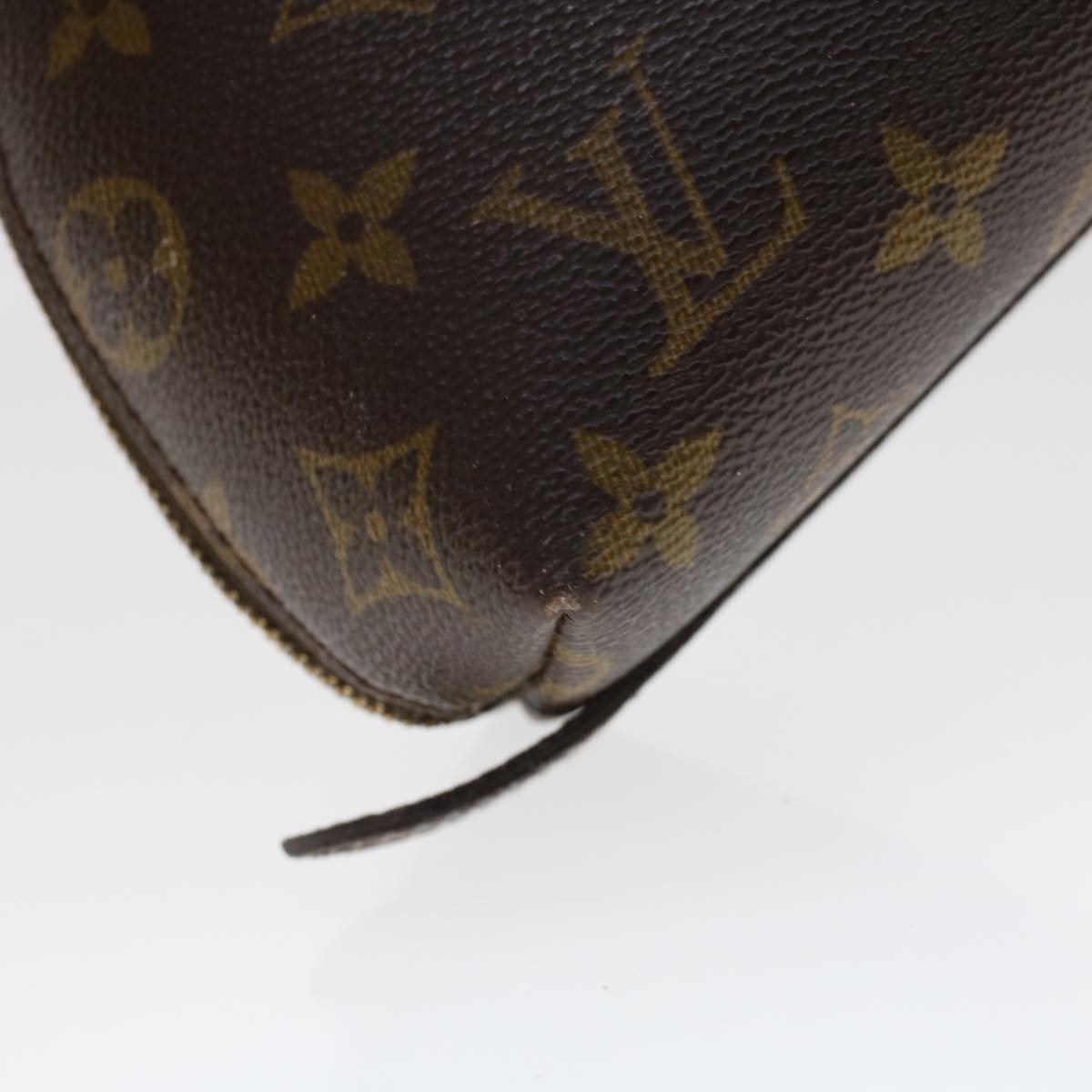 LOUIS VUITTON Monogram Trousse Demi Ronde Cosmetic Pouch M47520 LV 44905