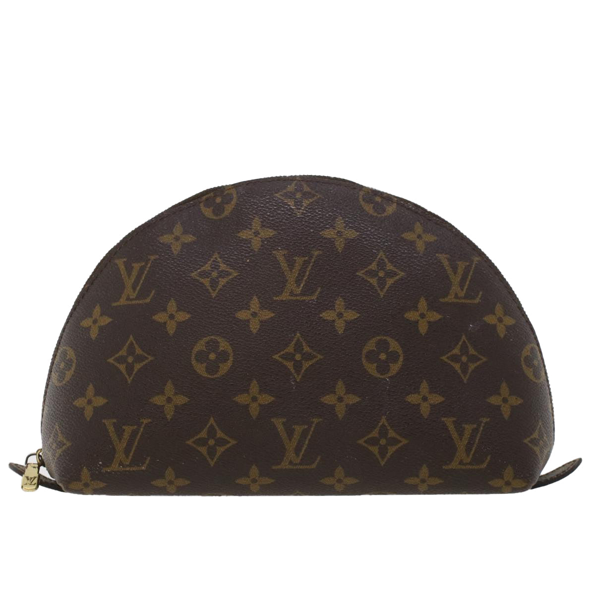 LOUIS VUITTON Monogram Trousse Demi Ronde Cosmetic Pouch M47520 LV 44905