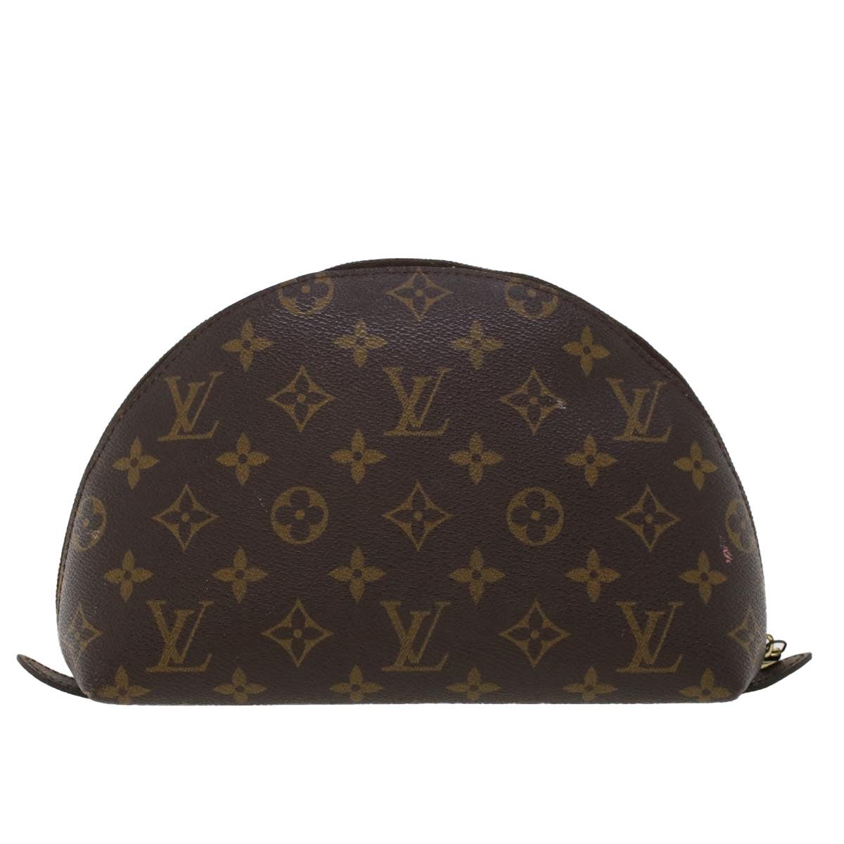 LOUIS VUITTON Monogram Trousse Demi Ronde Cosmetic Pouch M47520 LV 44905
