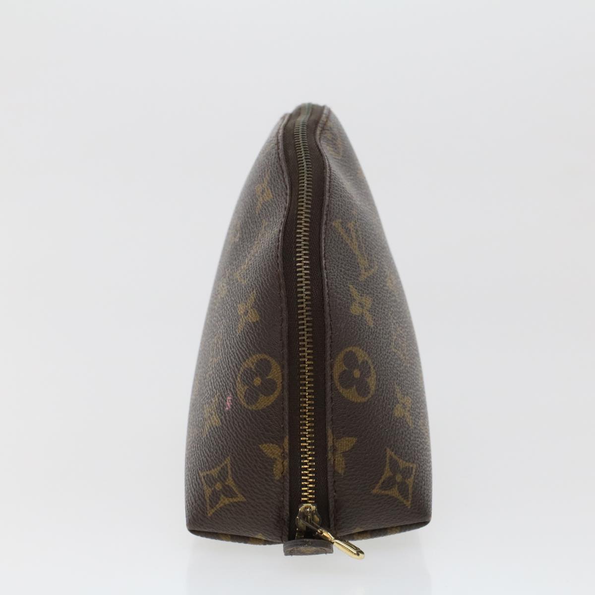 LOUIS VUITTON Monogram Trousse Demi Ronde Cosmetic Pouch M47520 LV 44905