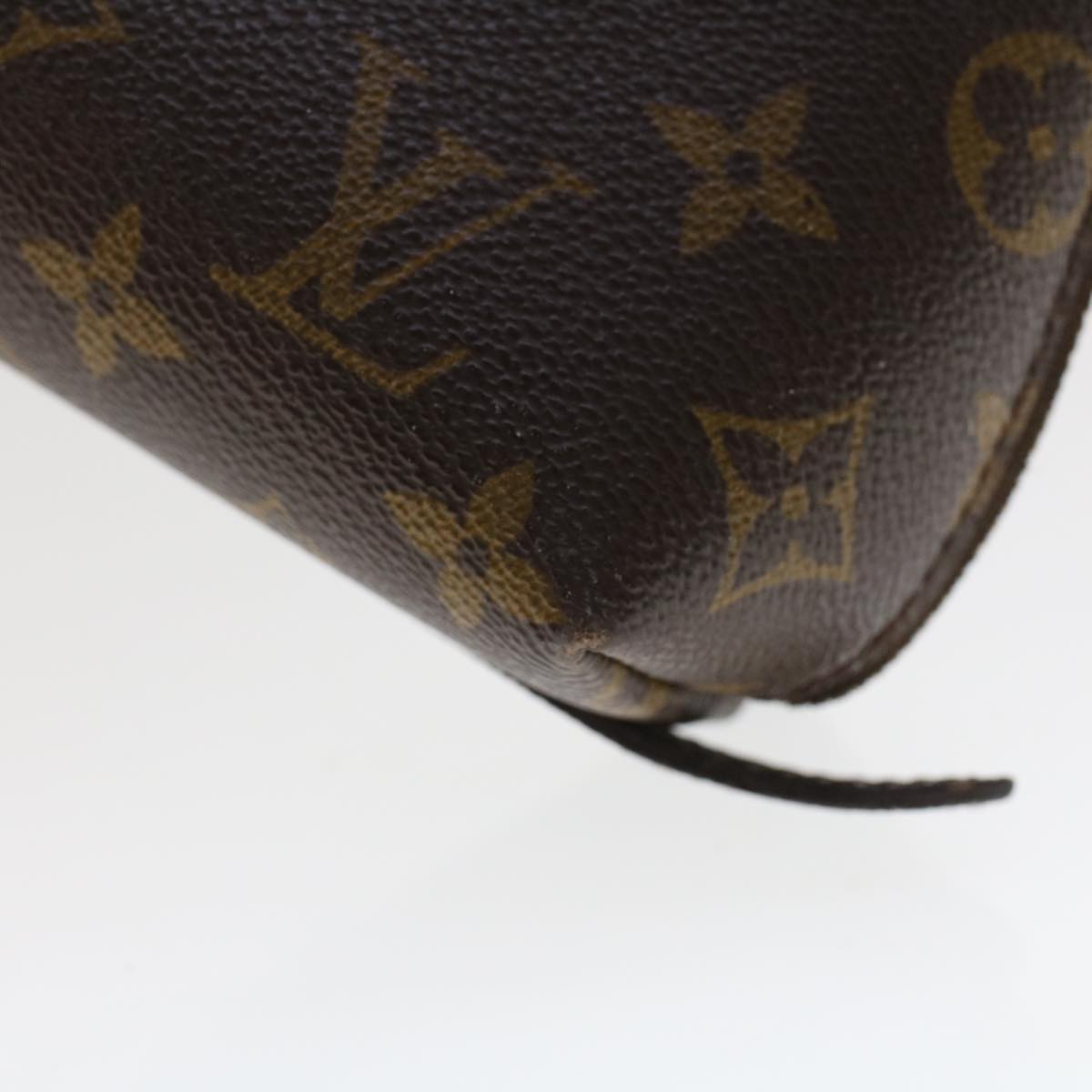 LOUIS VUITTON Monogram Trousse Demi Ronde Cosmetic Pouch M47520 LV 44905