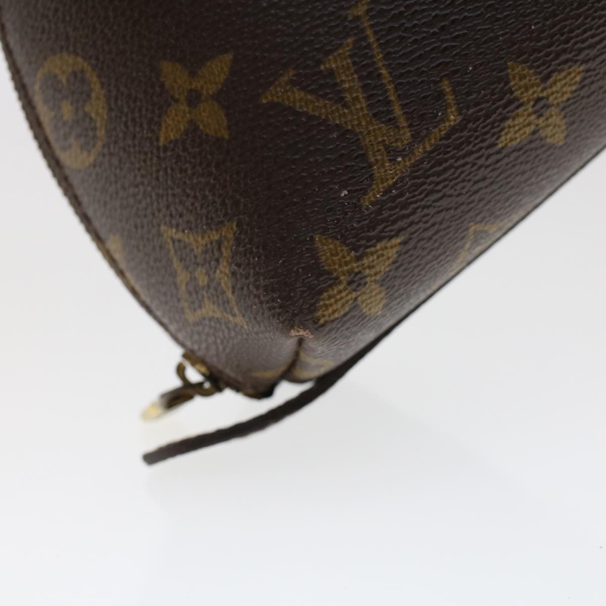 LOUIS VUITTON Monogram Trousse Demi Ronde Cosmetic Pouch M47520 LV 44905