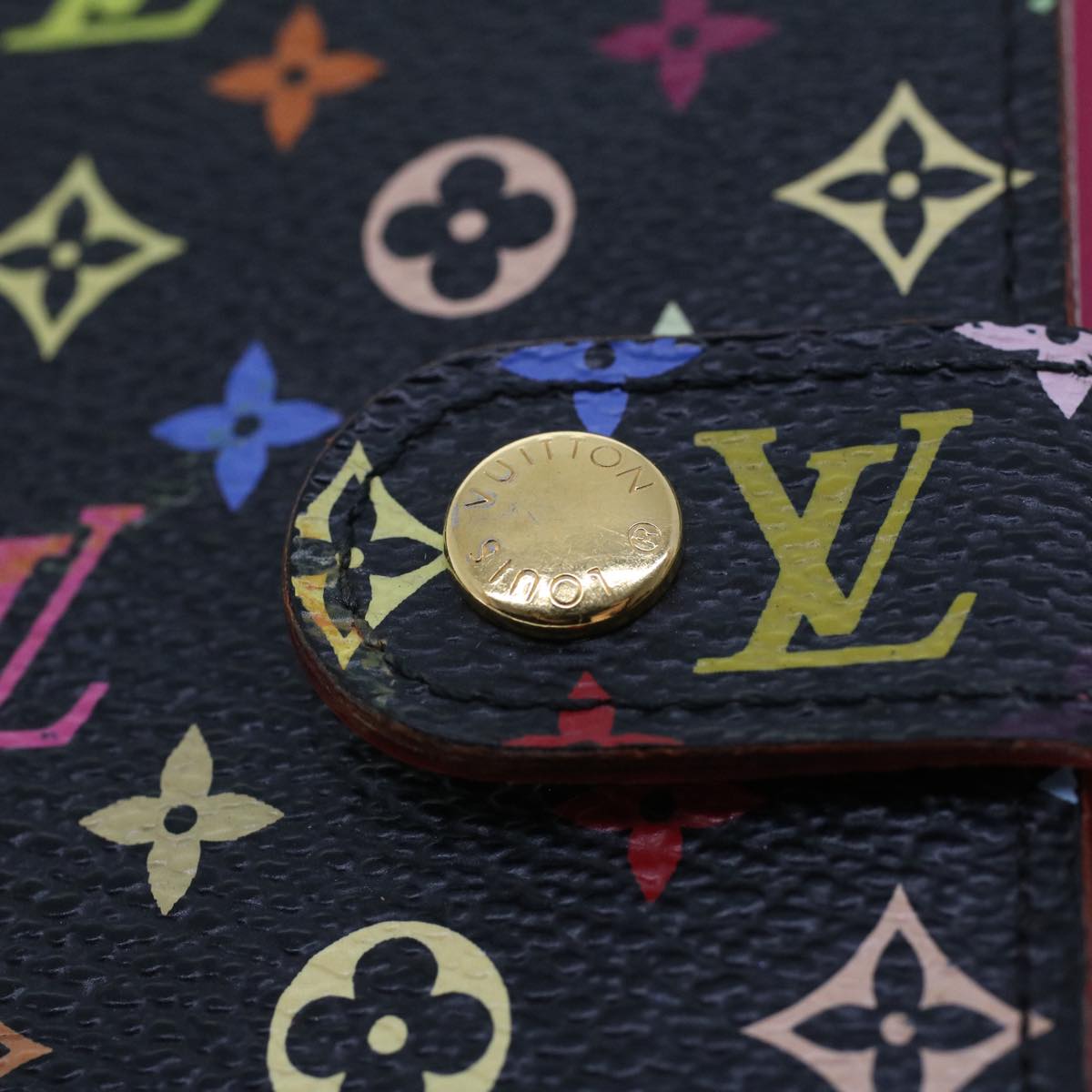 LOUIS VUITTON Monogram Multicolor Agenda PM Day Planner Cover Black R20895 44909
