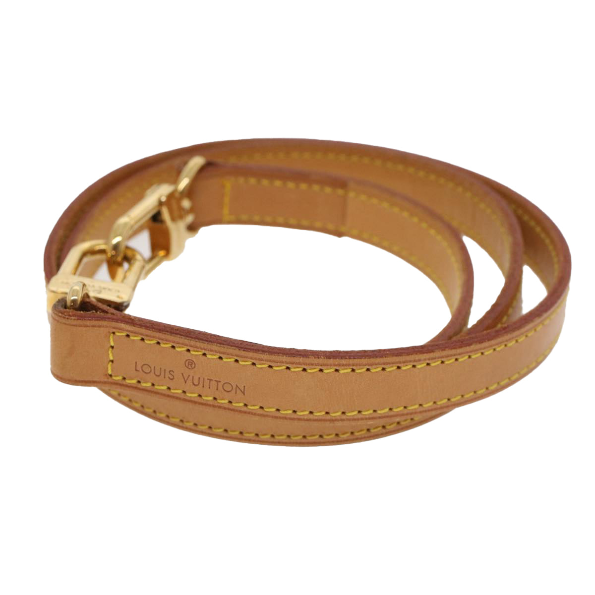 LOUIS VUITTON Shoulder Strap Leather 35.4"" Beige LV 44920