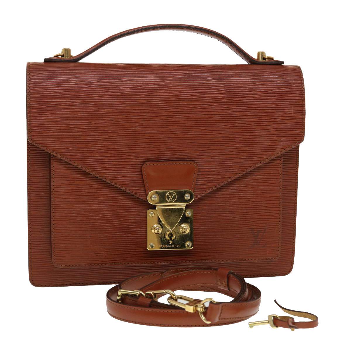 LOUIS VUITTON Epi Monceau Hand Bag Brown M52123 LV 44941
