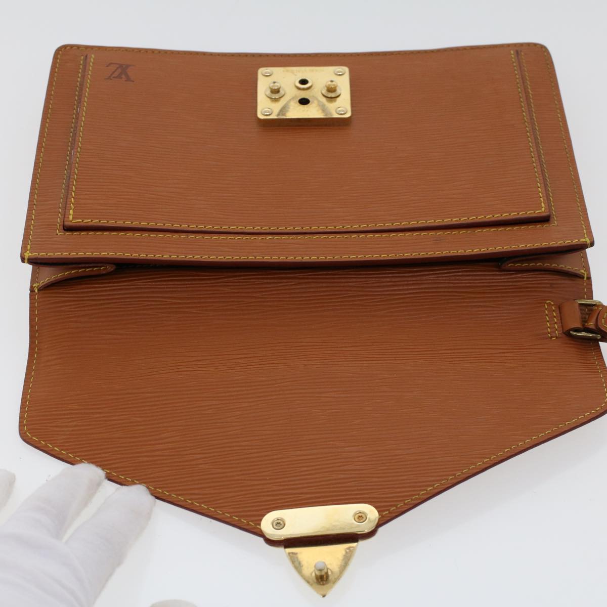 LOUIS VUITTON Epi Serie Dragonne Hand Bag Brown M52618 LV 44947