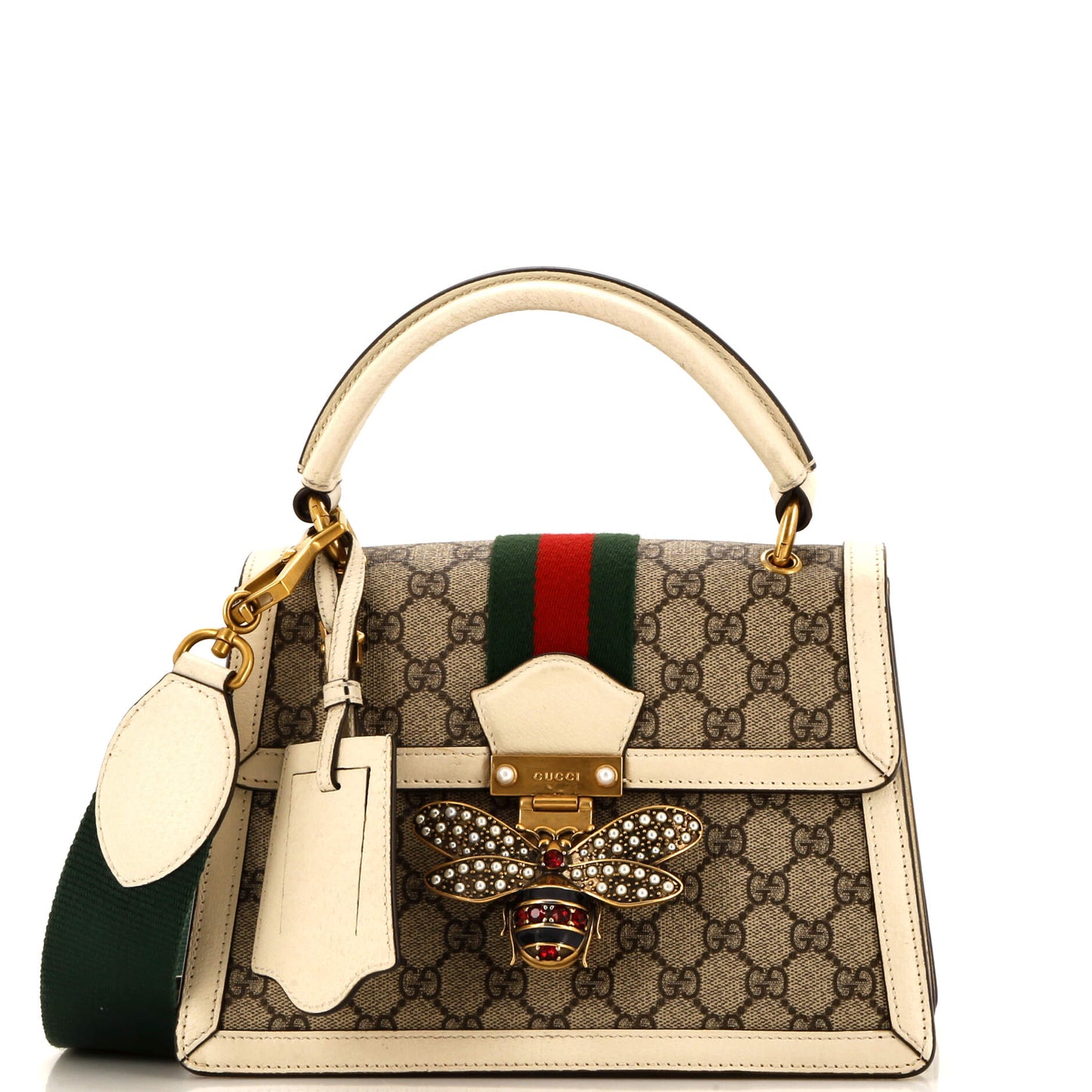 Luxury Gucci Trending 2025 Queen Margaret Top Handle Bag GG Coated Canvas Small