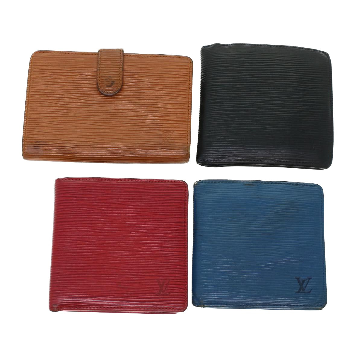 LOUIS VUITTON Epi Wallet 4Set Red Black Blue LV 45006
