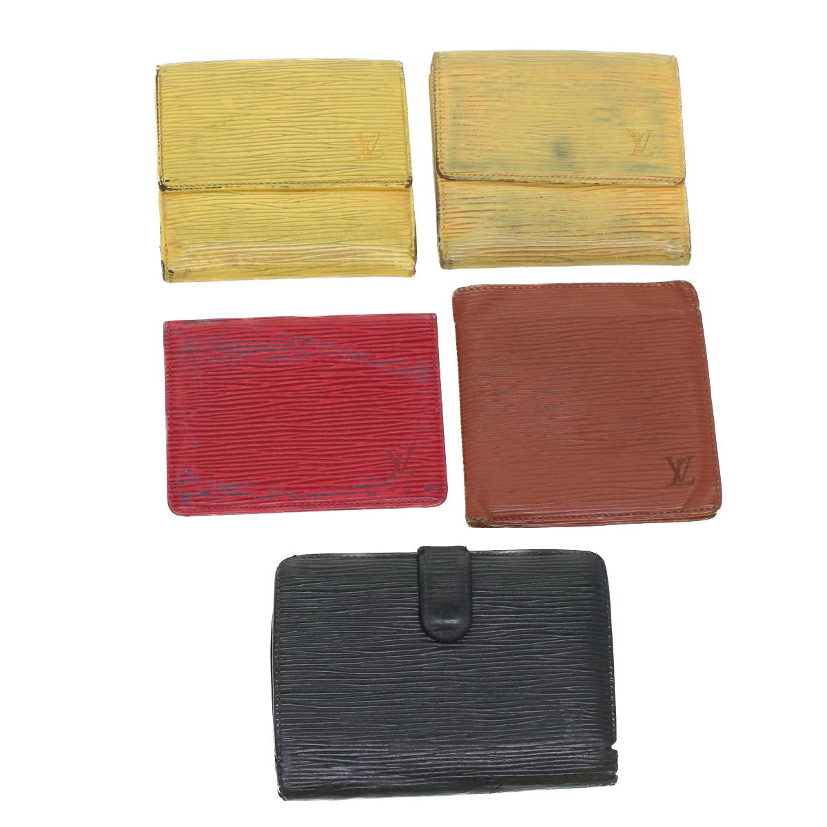 LOUIS VUITTON Epi Wallet 5Set Red Yellow Black LV 45020