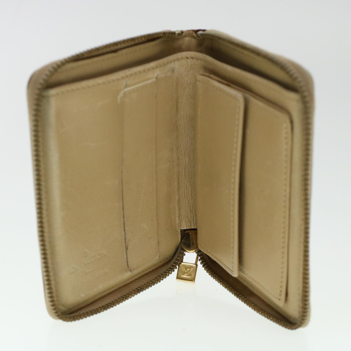 LOUIS VUITTON Monogram Vernis Wallet 2Set Beige Baby Blue LV 45021