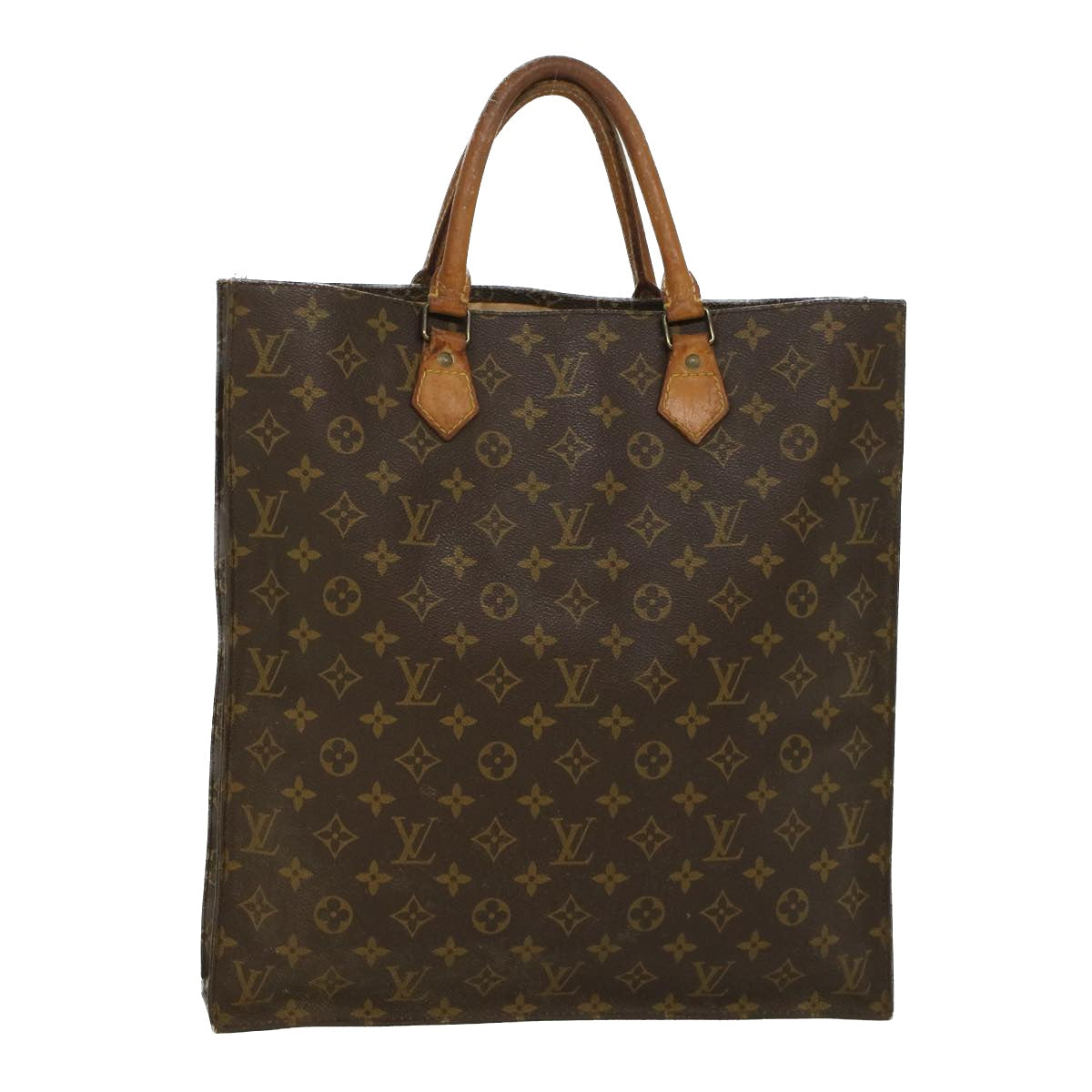 LOUIS VUITTON Monogram Sac Plat Hand Bag M51140 LV 45024