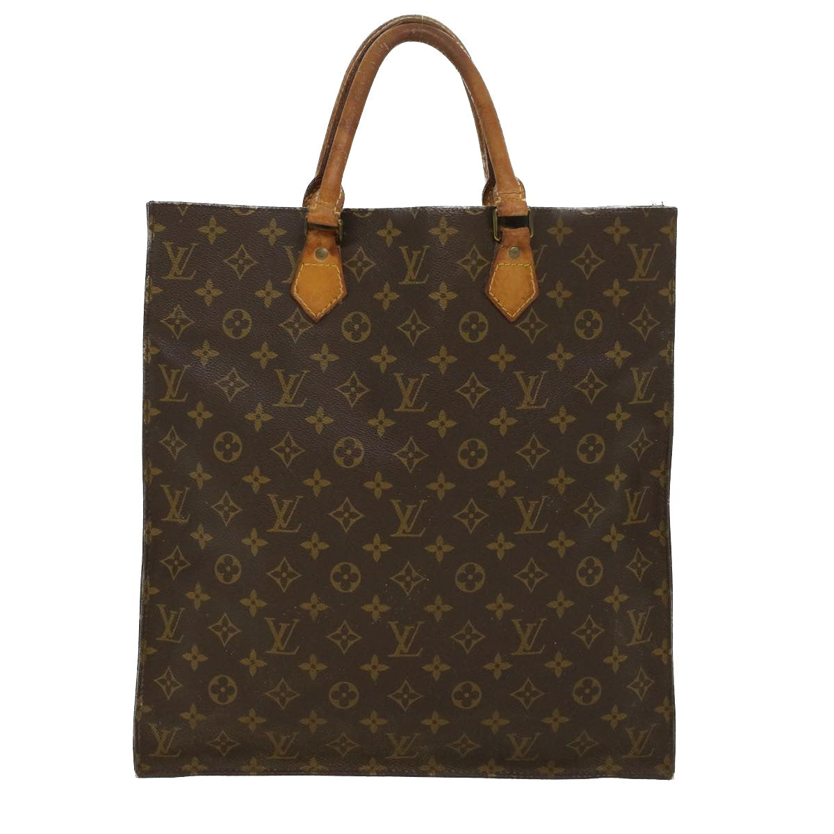 LOUIS VUITTON Monogram Sac Plat Hand Bag M51140 LV 45024