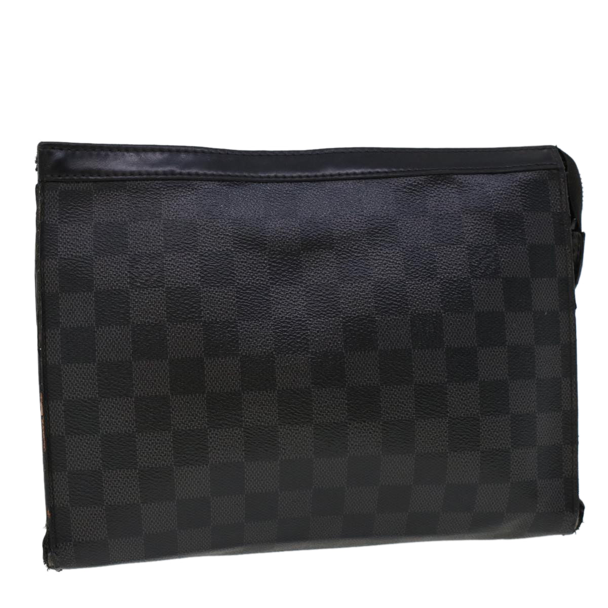 LOUIS VUITTON Damier Graphite Pochette Voyager MM Clutch Bag N41696 45025