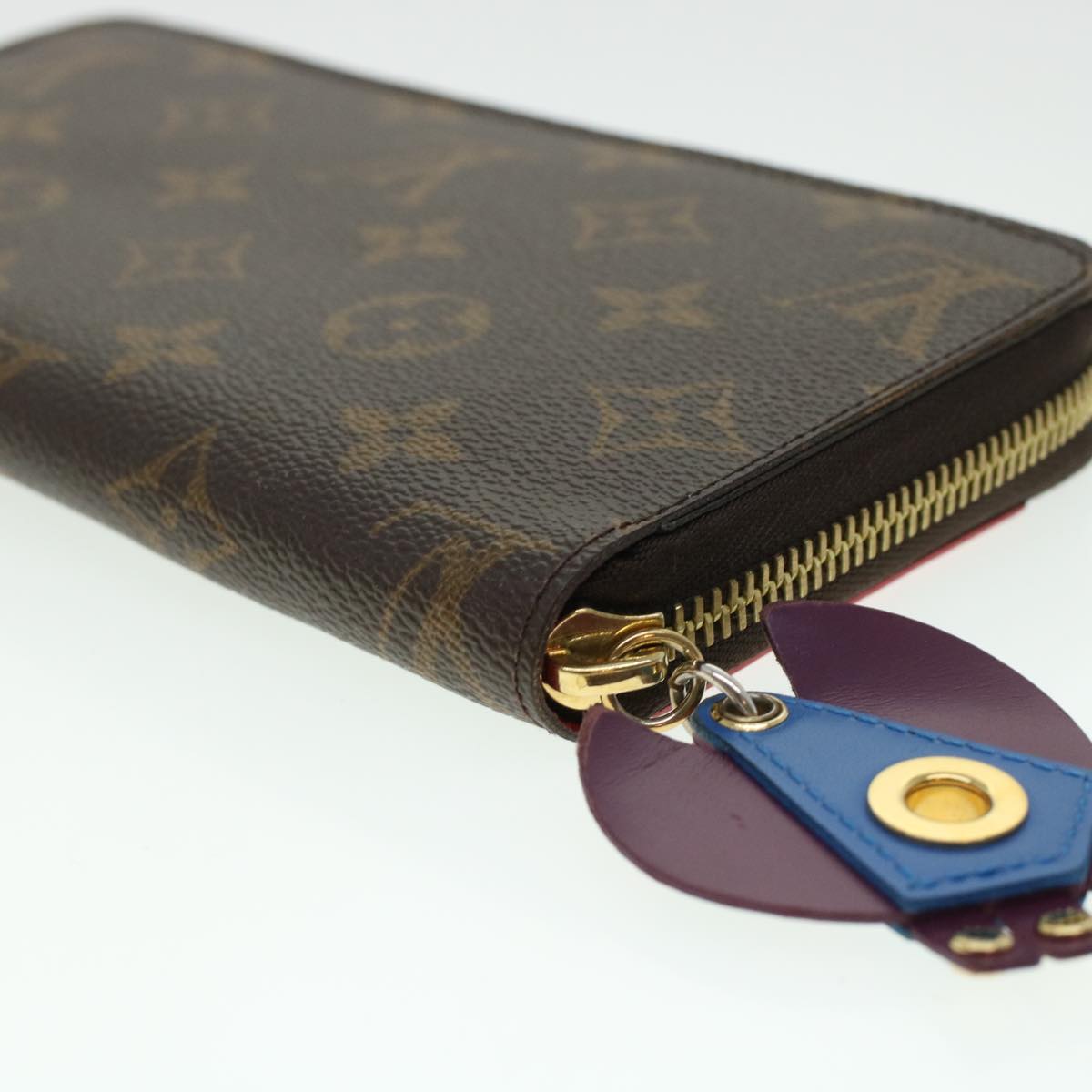 LOUIS VUITTON Monogram Totem Zippy Wallet Purple Red blue M61364 LV 45037